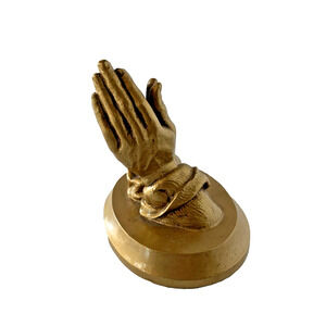 Vintage P W Baston Praying Hands Figurine Gold Tone 1956 Ceramic Rare